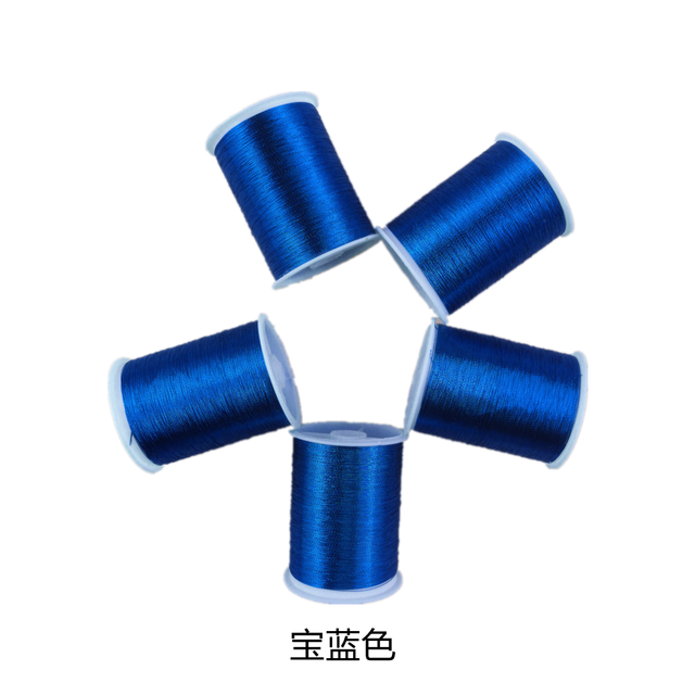 Metall draht nicht verblassen fest kreuz stich bunte seidenfaden perlen hand seil schmuck zubehör nähgarn: Royal blue 1pcs