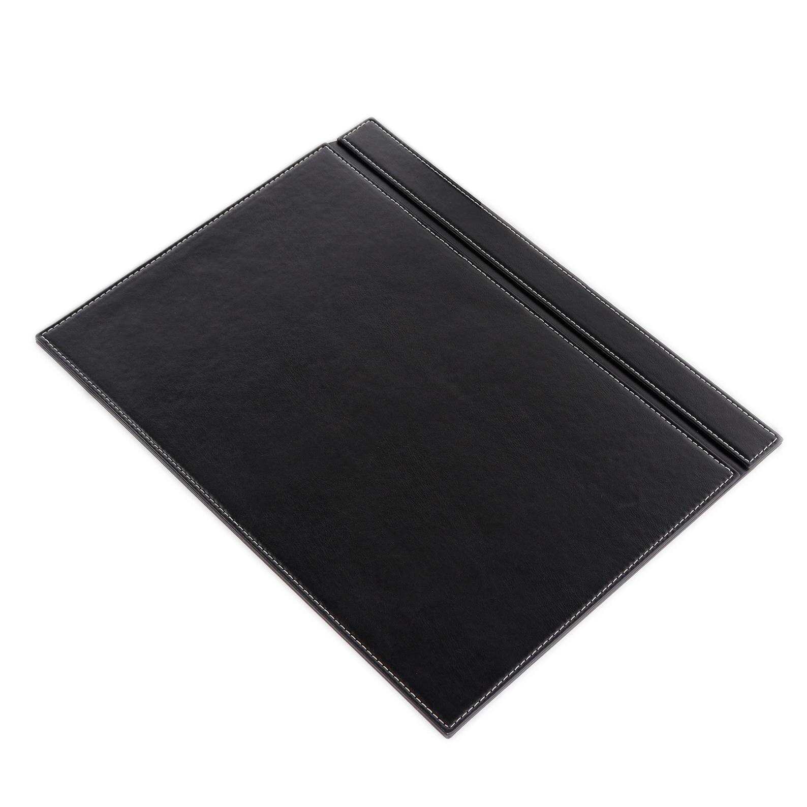 Calme-N Handmade Black Leather Desk Pad,Desk pad in 49cm x 34cm,Fold-Out Function Desk Pad,Leather Desk Ma