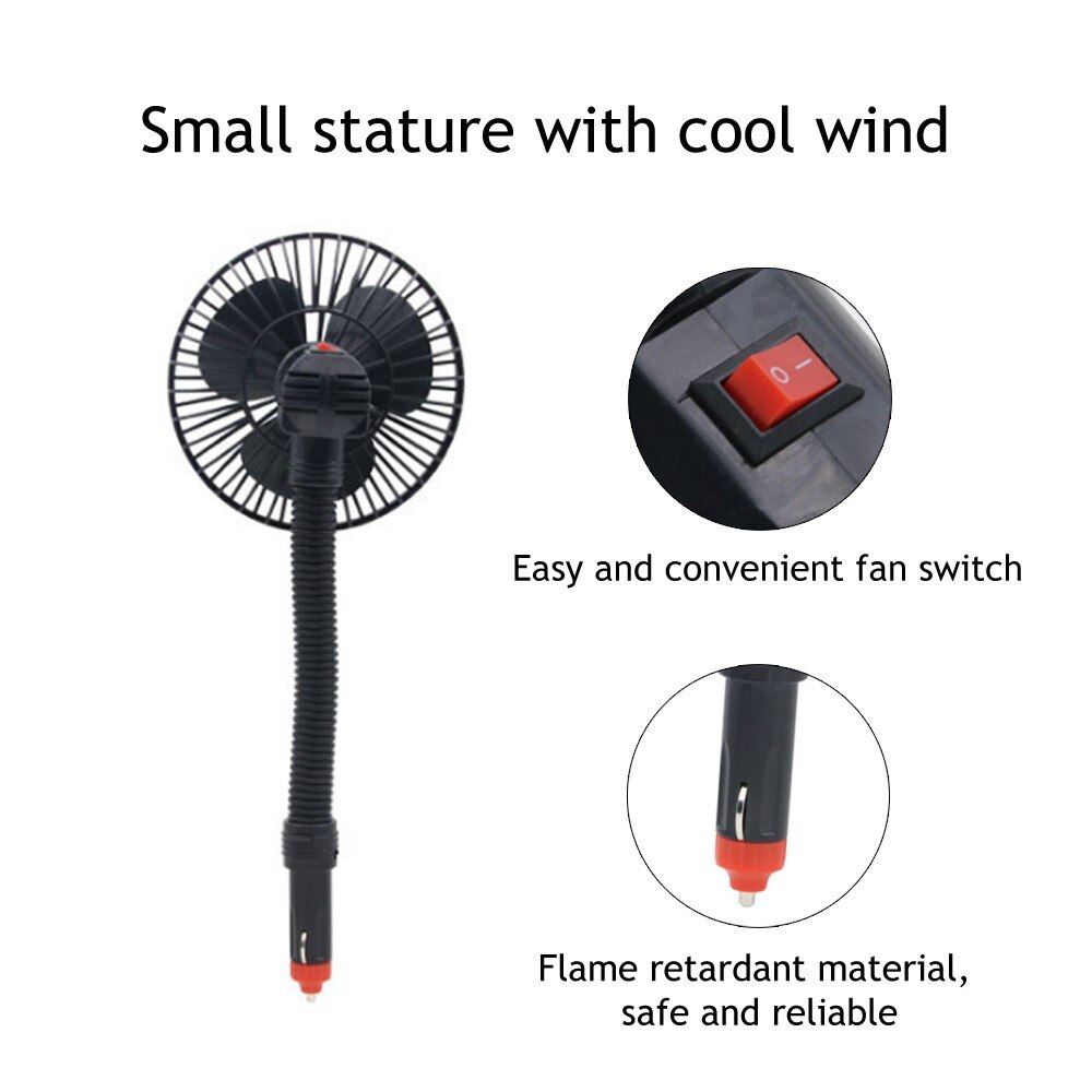 12V Plug Car Interior Fan Cooling Low Noise Summer Air Conditioner Fan Portable Vehicle Truck Auto Oscillating Cooling Fan #20