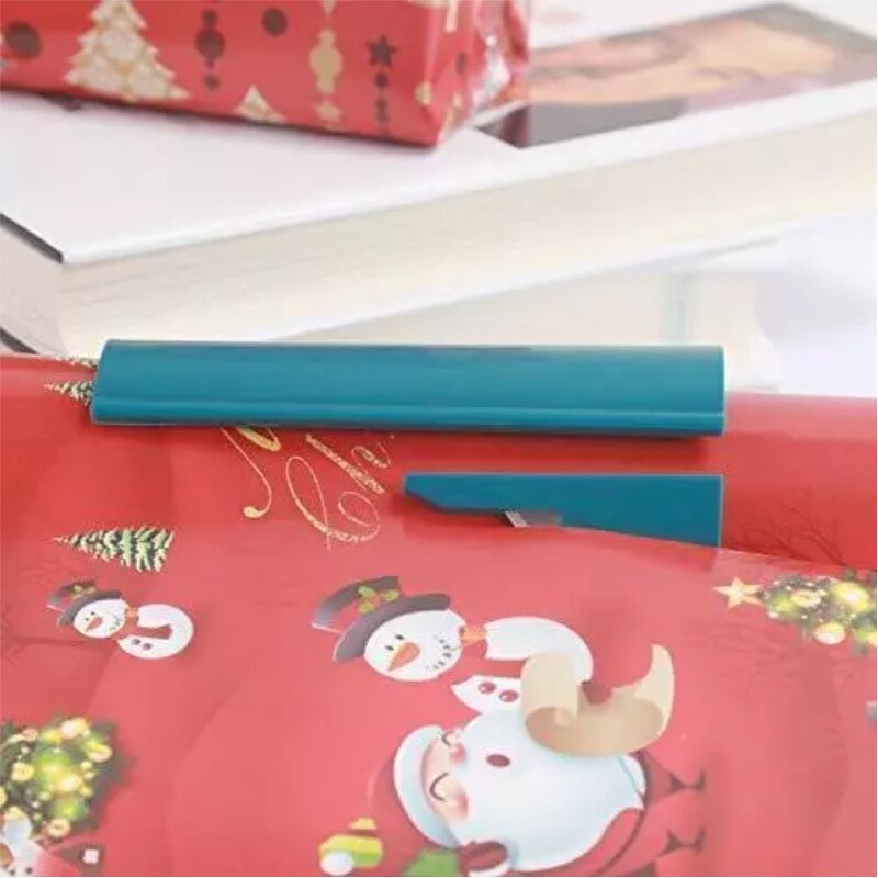 2Pc Wrapping Paper Cutter Christmas Cutting Tools Sliding Wrapping Paper Roll Cutter Cuts the Prefect Line Made Easy Safety Tool