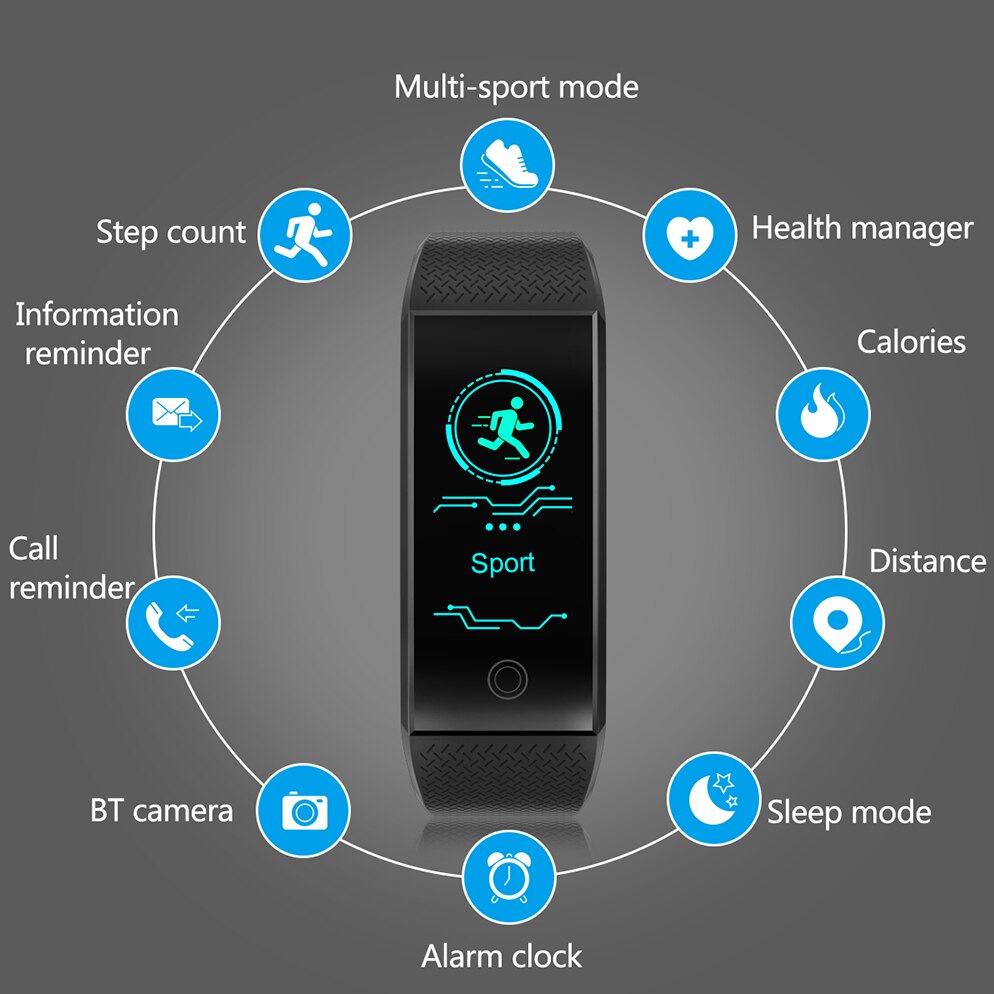 Qw18 smart armbånd  ip68 vandtætte smartband puls søvnmåler sport passometer fitness tracker bluetooth smartwatch