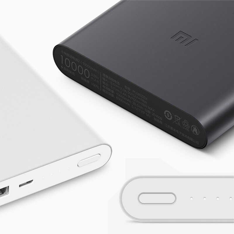 Original Xiaomi Mi PowerBank 2 10000 MAh Mi Power Bank Dual USB Port Quick Charge Powerbank Ultra-thin External Battery Charging