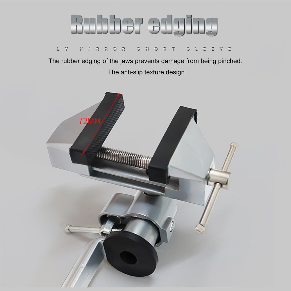 360° Aluminum Alloy Rotating Table Vise Table Grinder Holder Swivel Bench Vise Clamp Electric Drill Stand Metal Working Tool
