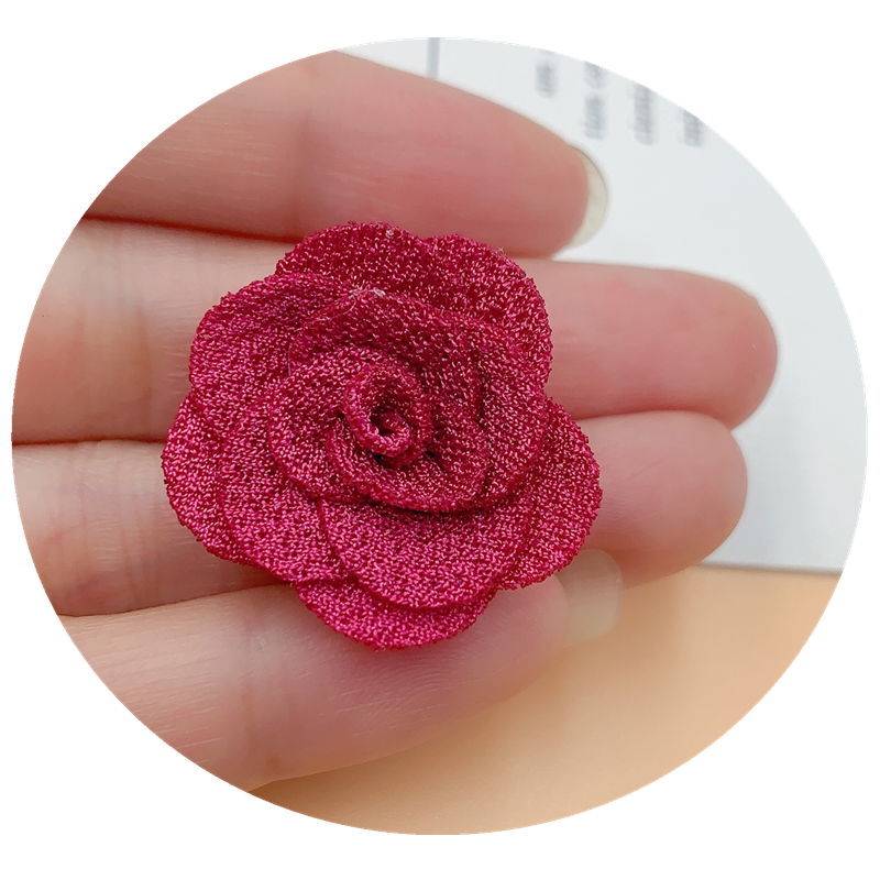 Flor pequeña hecha a mano de 2,5 CM, rosa pequeña tridimensional, pétalo Multicolor, flor pequeña, accesorios para el cabello DIY, 24-48 Uds.: Opaco / M
