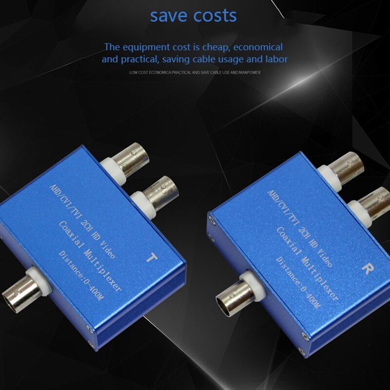 Two-Channel AHD/CVI/TVI1080P HD Video Multiplexer Coaxial HD Expander Adder for Camera