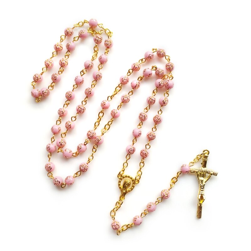 10mm Rosary Beads Luminous Necklace Jesus Crucifix Cross Pendant Necklaces Glow in Dark Religious Jewelry for Men Women: 14