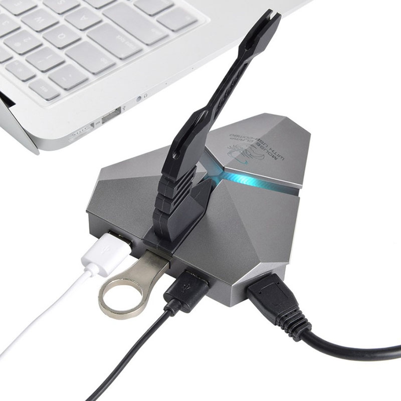 Multifunción Usb 3,0 lector Hub Gaming cuerda elástica para ratón Clip de cordón ratón soporte para cables extensión de ordenador Splitter Mouse abrazadera