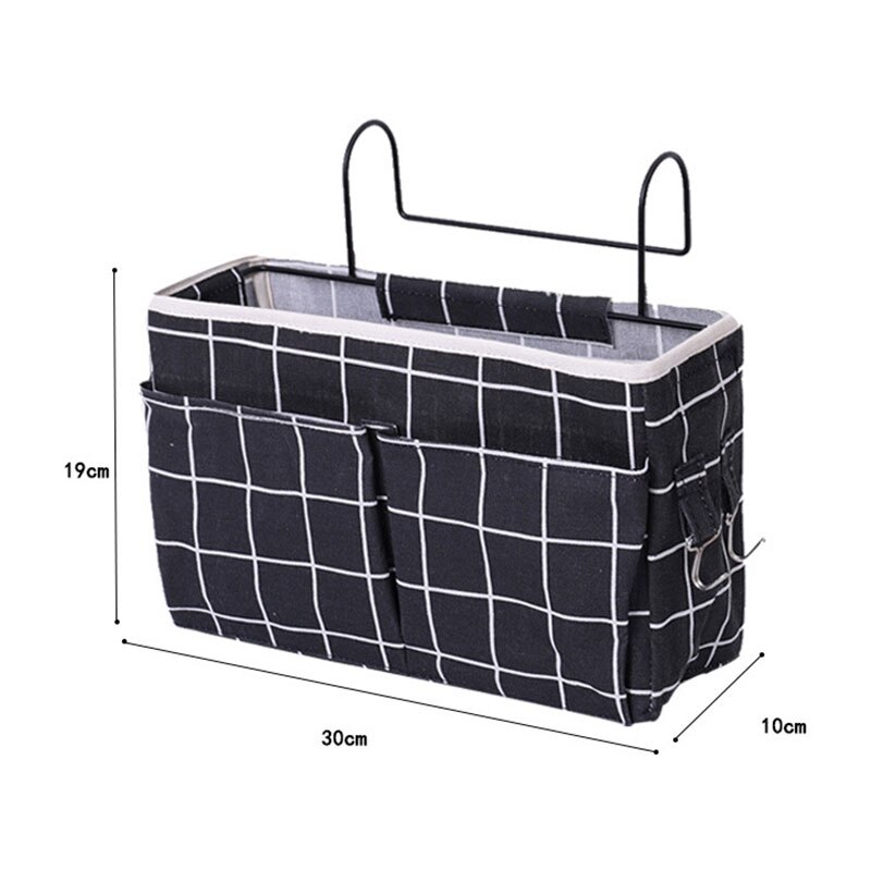 Canvas Nachtkastje Organizer Opknoping Boek Tas Met Haak Organisator Diversen Voor Thuis Keuken Slaapkamer Thuis Organisator: 10