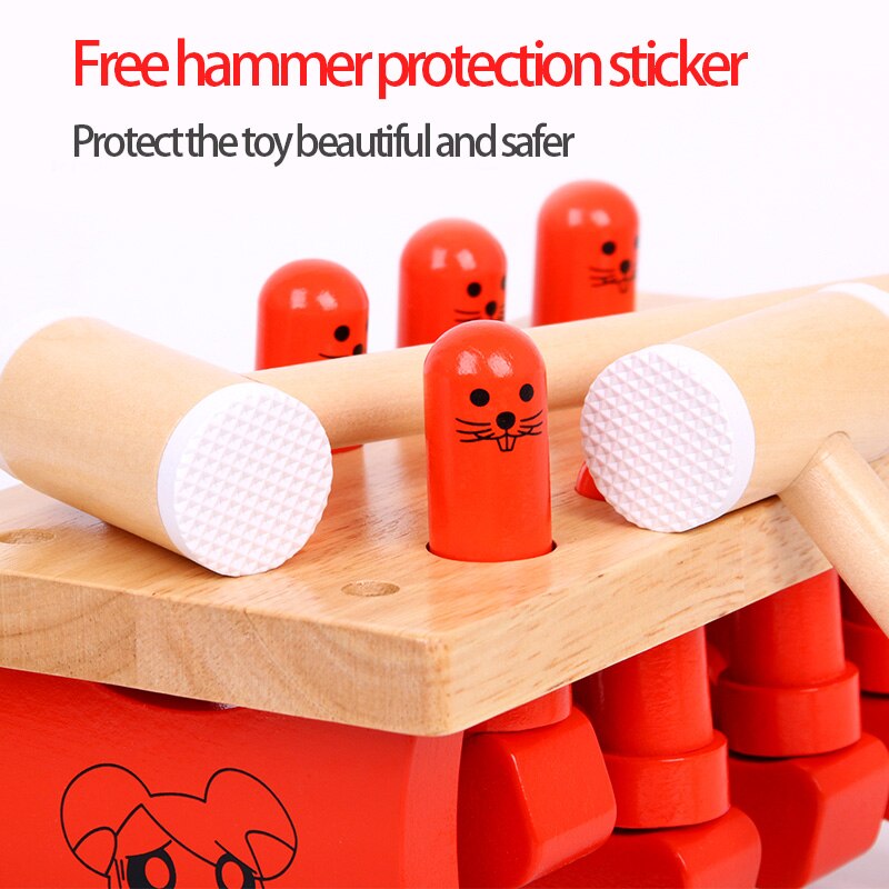 Children's Wooden Happy Playing Hamster Parent Child Interaction Leisure Puzzle Early Education Percussion Piling table Toys