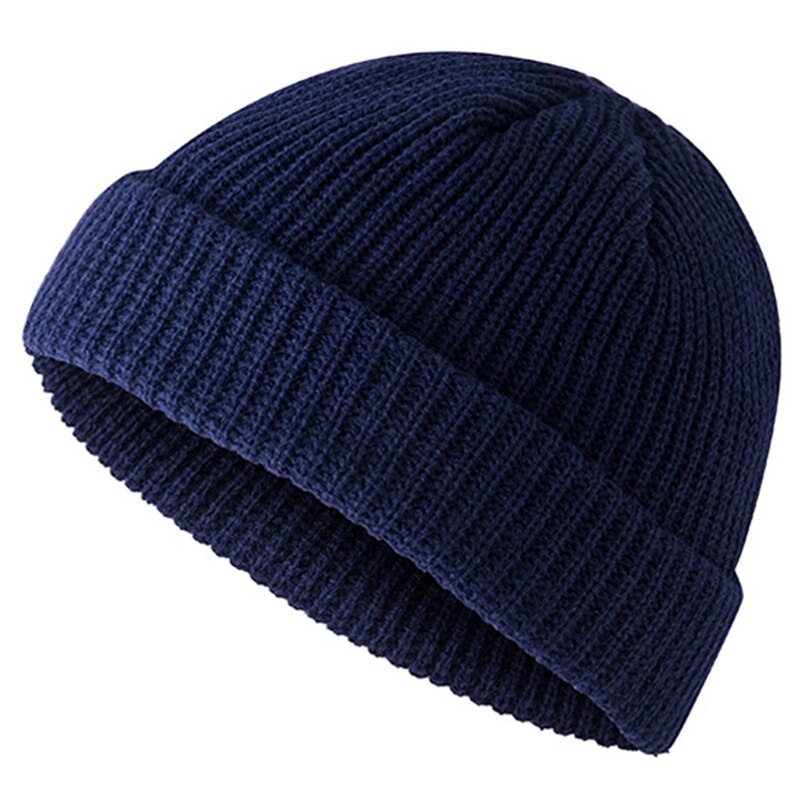 Unisex Beanie Hat Ribbed Knitted Cuffed Winter Hat Warm Short Beanie Casual Solid Color Skullcap Baggy For Adult Men Beanie: NV