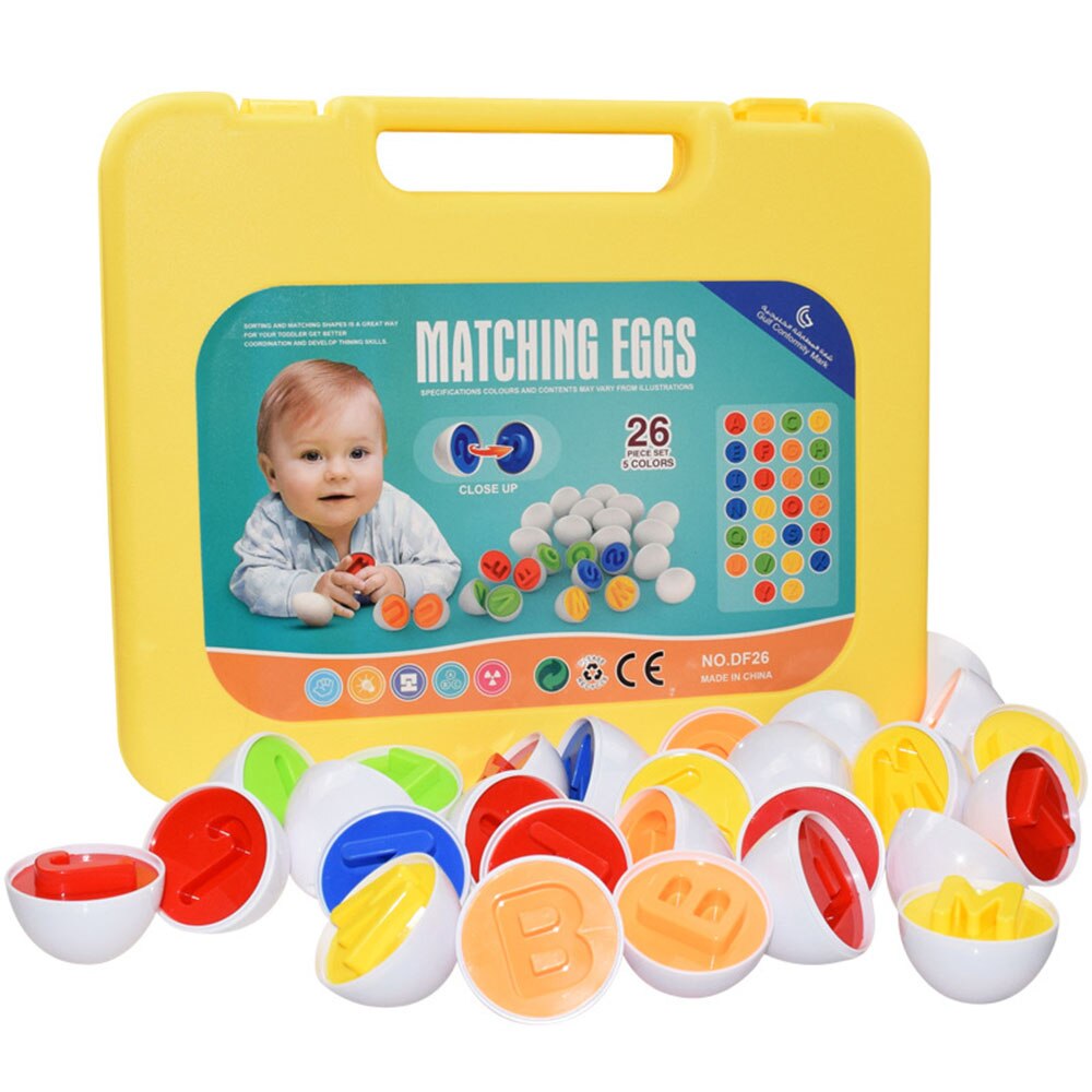 26Pcs Letters Alphabet Matching Eggs Baby Toys Letter Recognition Color Discrimination Exercise