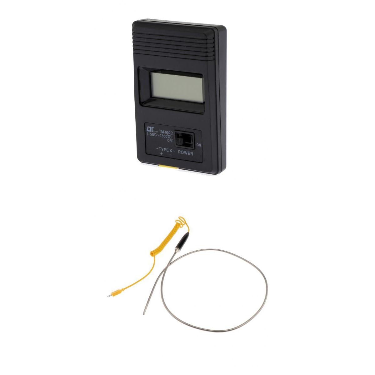 Tm-902c Digital Thermometer Pocket + K-Type Thermocouple Temperature Probe, Stainless Steel Probe In Temperature Range 0-1300