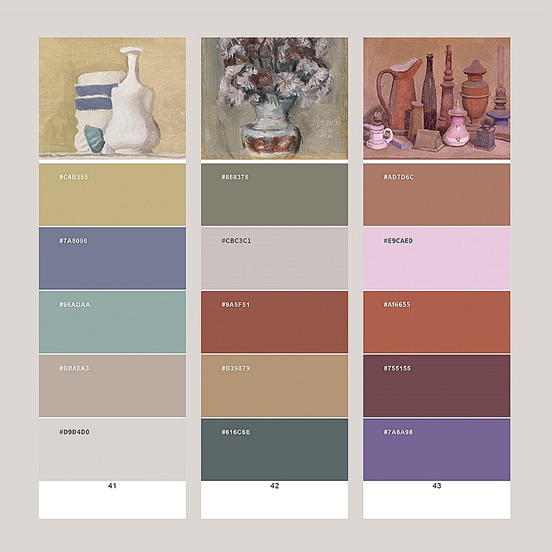 Morandi-paleta de colores para pintura al óleo de Camolan, color gris avanzado, Daquan Internacional, tarjeta de colores al óleo a juego