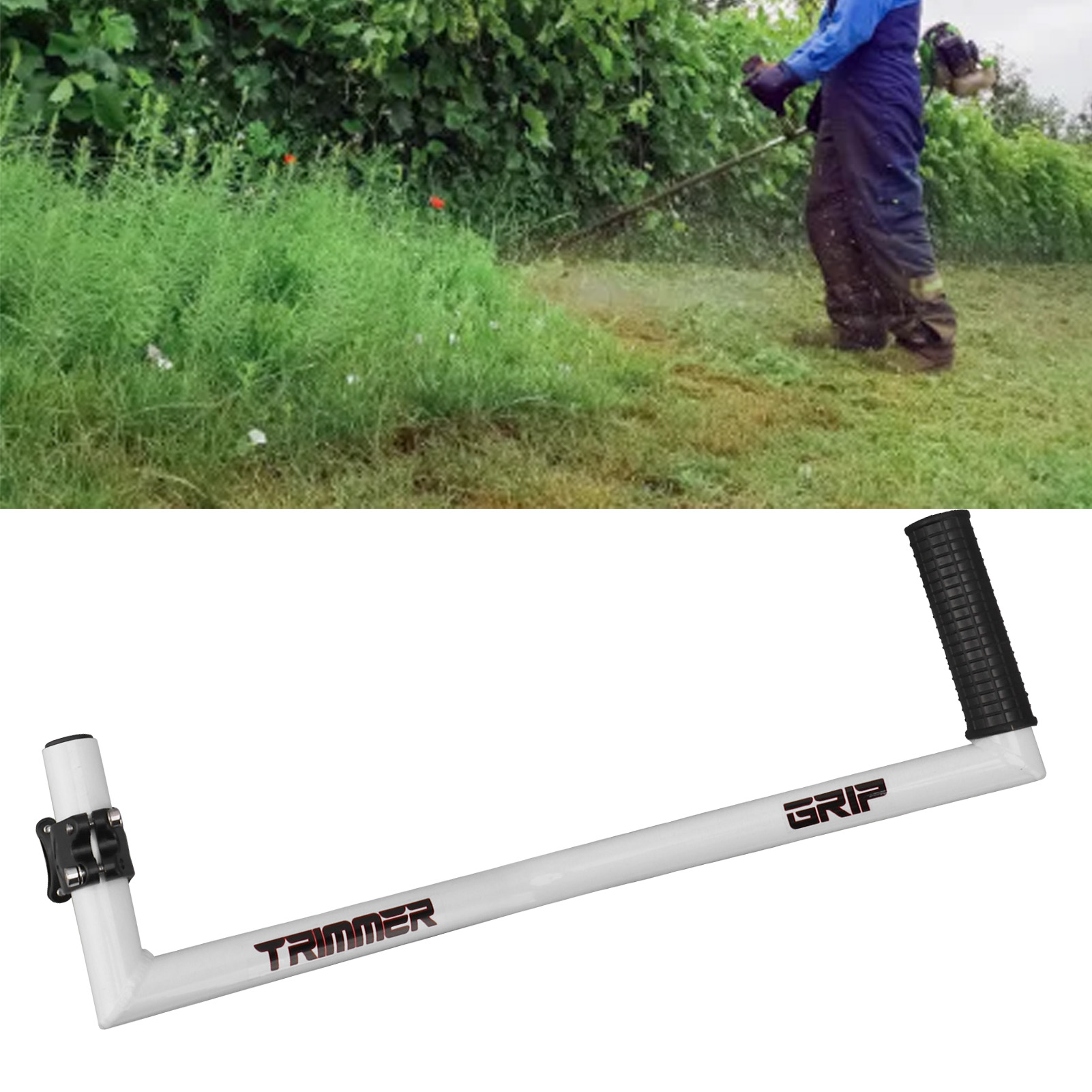 Håndtag i aluminiumslegering til trimmer, enkel installation, ergonomisk og komfortabelt trimmertilbehør til græsplæne