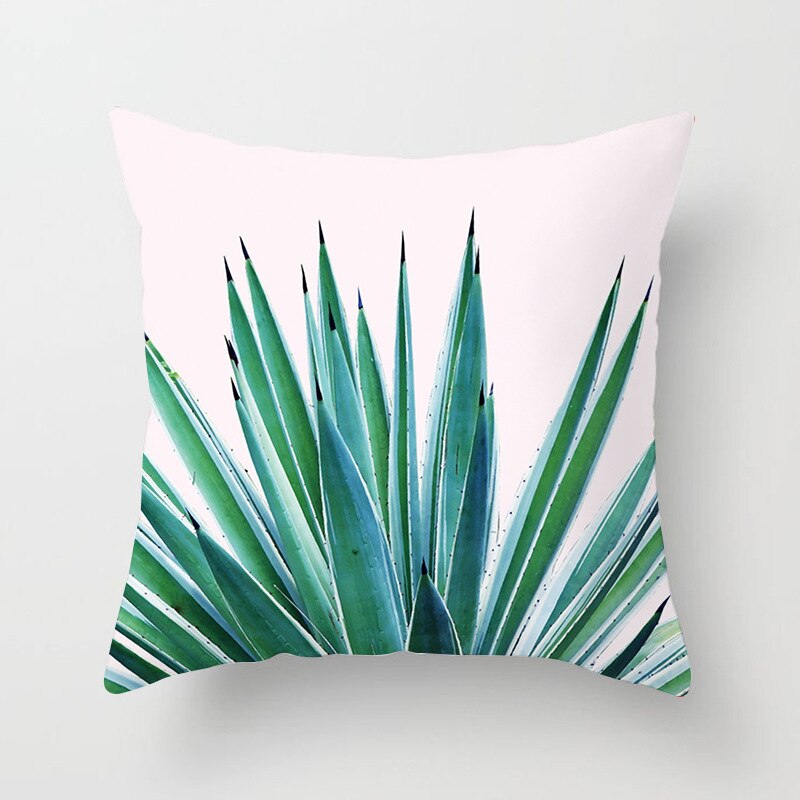 Kids Tropische Planten Palmblad Groene Bladeren Monstera Kussenhoezen Hibiscus Bloem Kussenhoes Decor Beige Linnen Kussensloop: 4