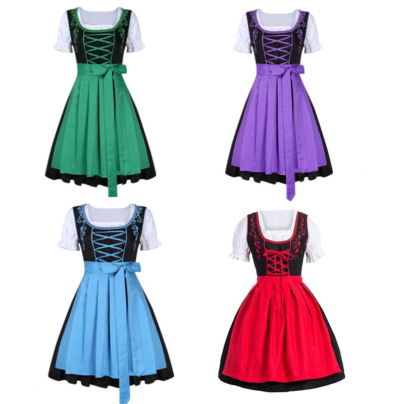 Plus Size Female German Oktoberfest Dirndl Dress Octoberfest Bavarian Beer Maid Costume