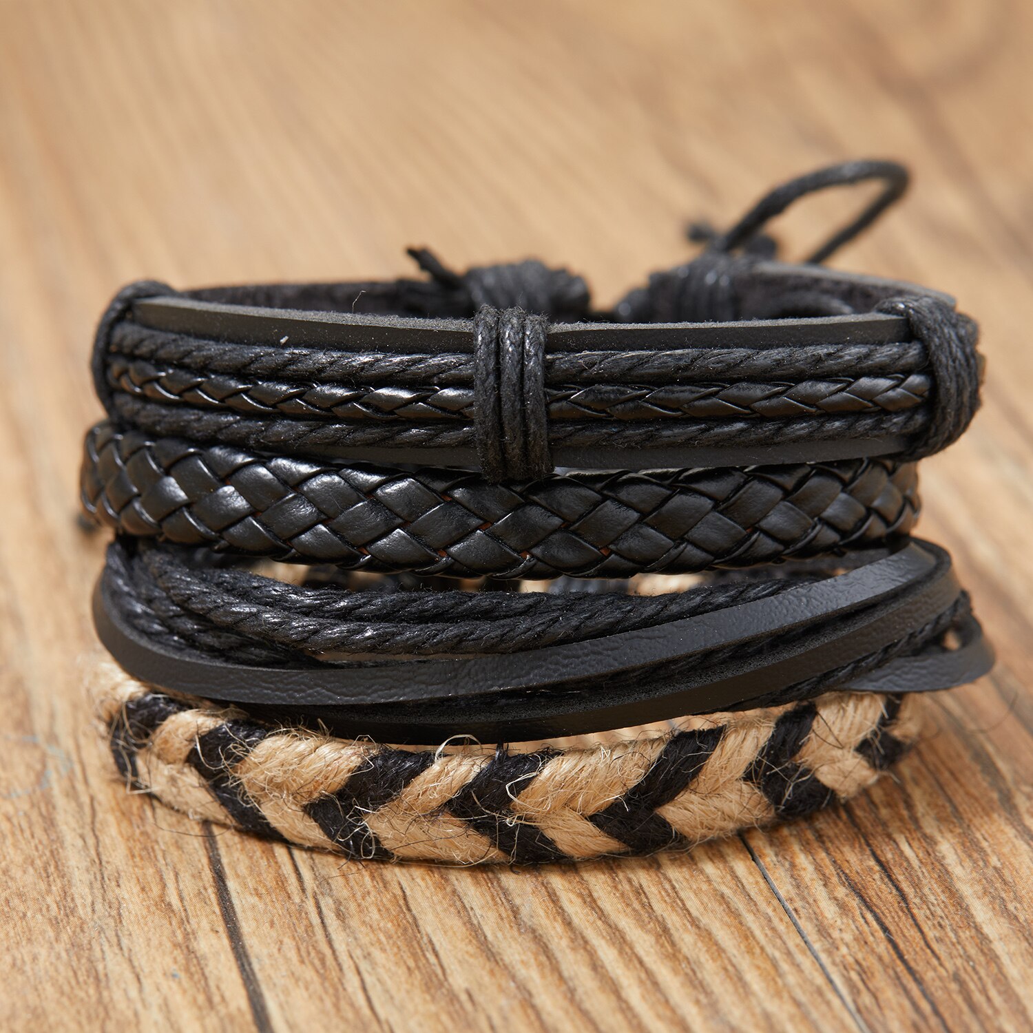 MILAKOO 8 stuks vintage armband geweven lederen touw armband armband gevlochten armbanden mannen vrouwen