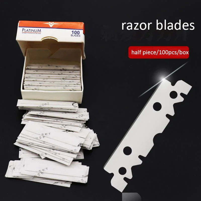 100 Stuks Scheermesjes Rvs Enkelzijdig Scheermesjes Voor Handmatig Scheren Scheermes Haar Knief Blades Professionele