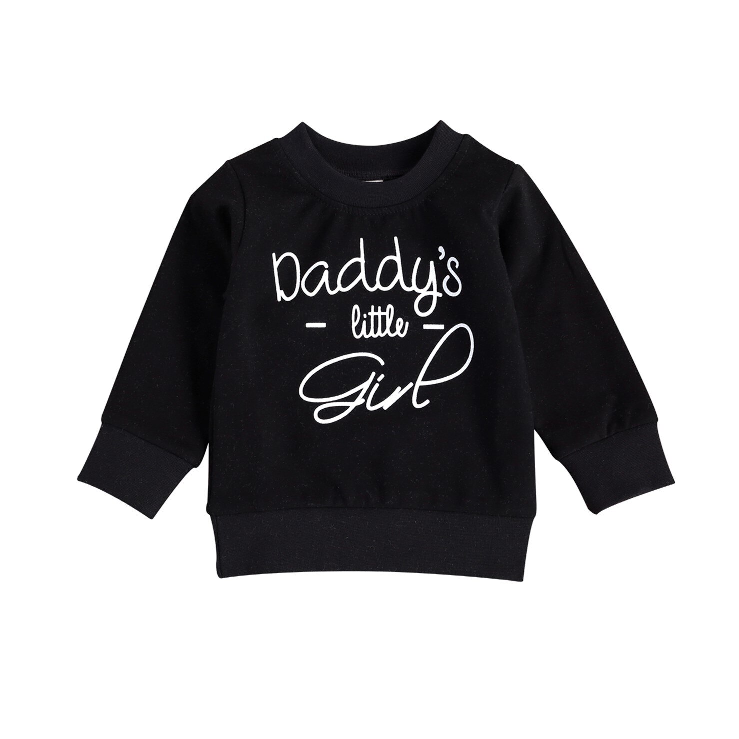 Pudcoco automne 0-4Y enfants enfant en bas âge bébé fille DADDY'S petite fille lettre imprimé sweat à manches longues pull noir/rose: A / 4T