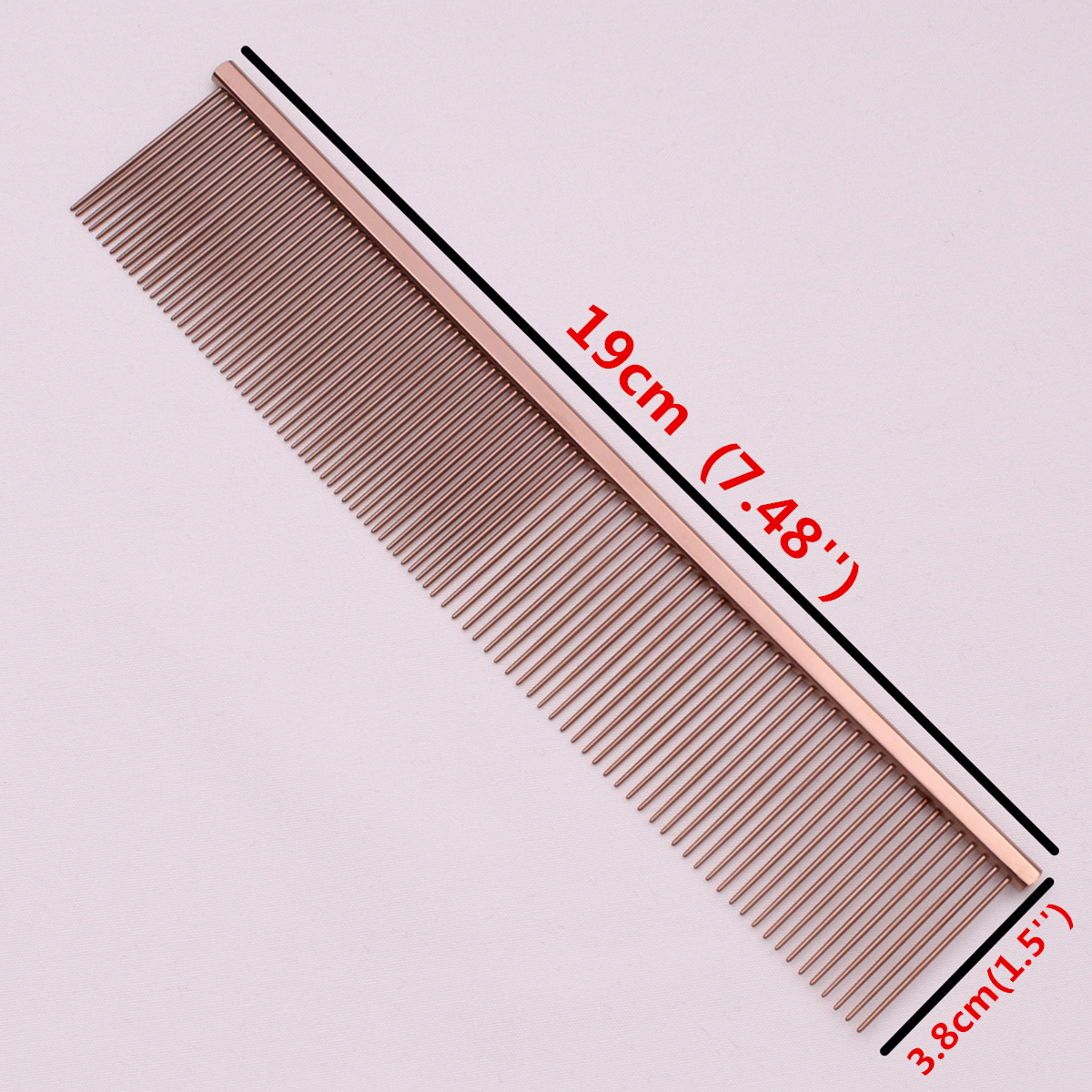 Copper Dog Grooming Combs Pet Boundary Knot Massage Tools Salon Cat Hair Cleaning Crescent High Low Teeth 7817#: Gold