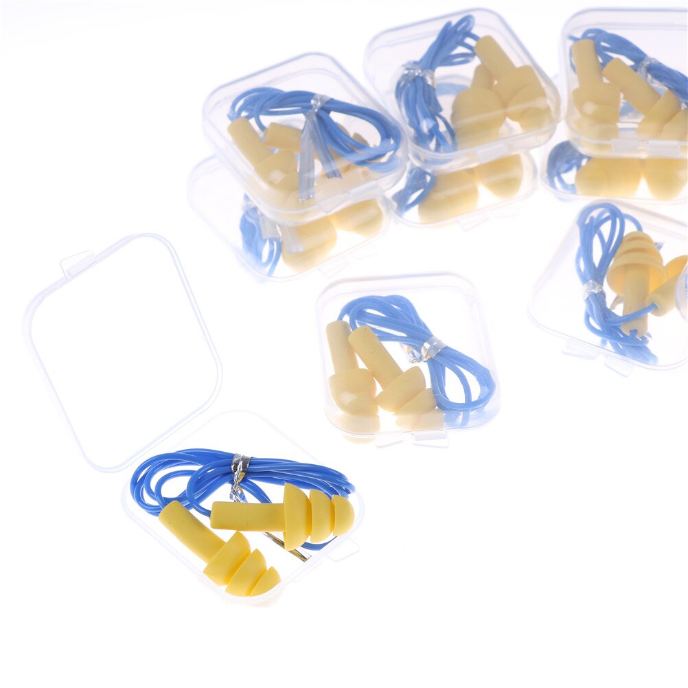 10 Pair Reusable Silicone Earplugs Hearing Protection Anti Noise Ear Plugs Wire Earplugs Travel Study Earplug Waterproof