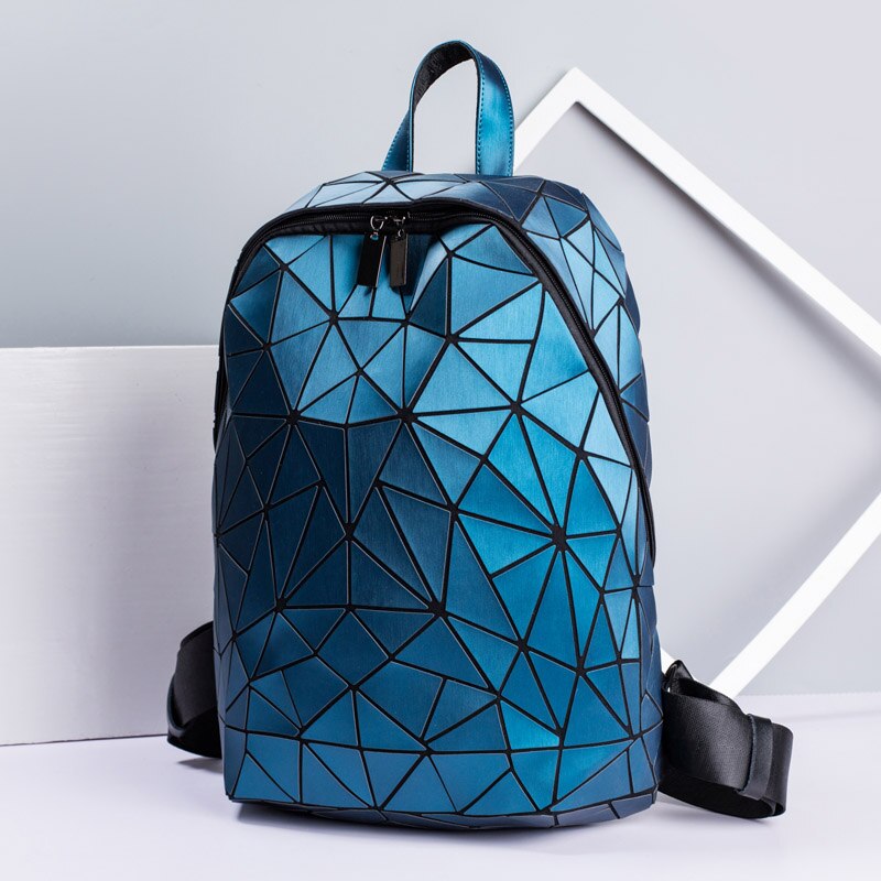 Frauen Hologramm Rucksack Schule matt Geometrische Rucksäcke Mädchen Reisen Schulter Taschen Für Frauen Totes Luxus Schulter Tasche Silber