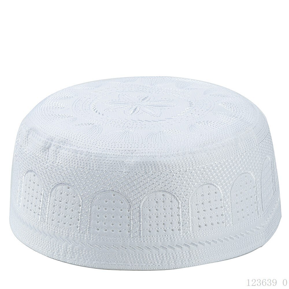Chapeaux de prière hommes Kippot Musulman islamique turc indien eau casquette kippa Topi Kufi Namaz bonnet Gorro Musulman vêtements islamiques: WHITE