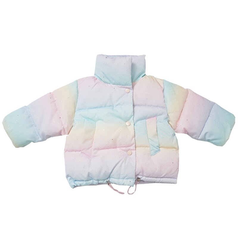 2-7 jahre Winter Mädchen Bunte Parkas Baby freundlicher freundlicher Dicke Warme Mantel Oberbekleidung