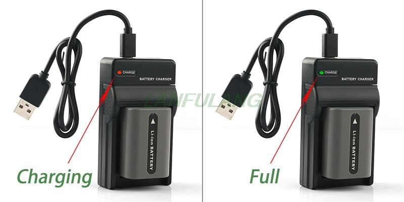 LANFULANG USB Ladegerät für NP-FV50 Akku für Sony DCR-PJ5 DCR-SR15 DCR-SR20 DCR-SR68 DCR-SX21 DCR-SX44 DCR-SX85