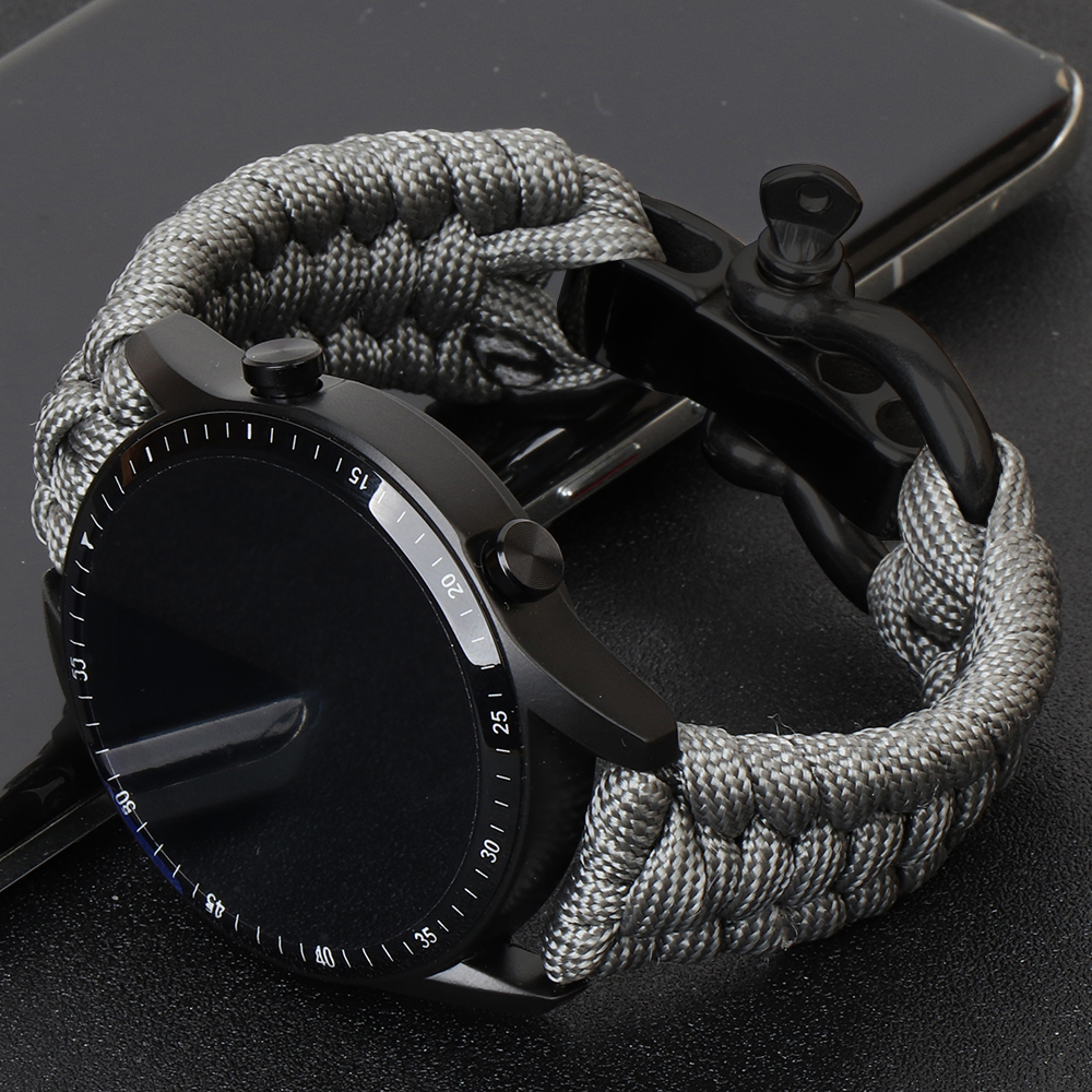 Correa de nailon para Samsung Galaxy Watch7, 4, 5, 6 Pro, 20mm, 22mm, 40mm, 44mm, 46mm, 42mm, pulsera Huewei GT 2, 3, 4, 24MM: 1 / Red black