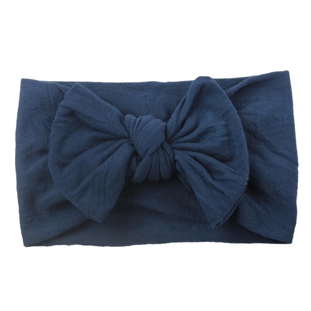 Adorável bebê bandana de algodão macio grandes arcos bandana cor sólida recém-nascido elástico faixas de cabelo infantil do bebê menina acessórios de cabelo: 03