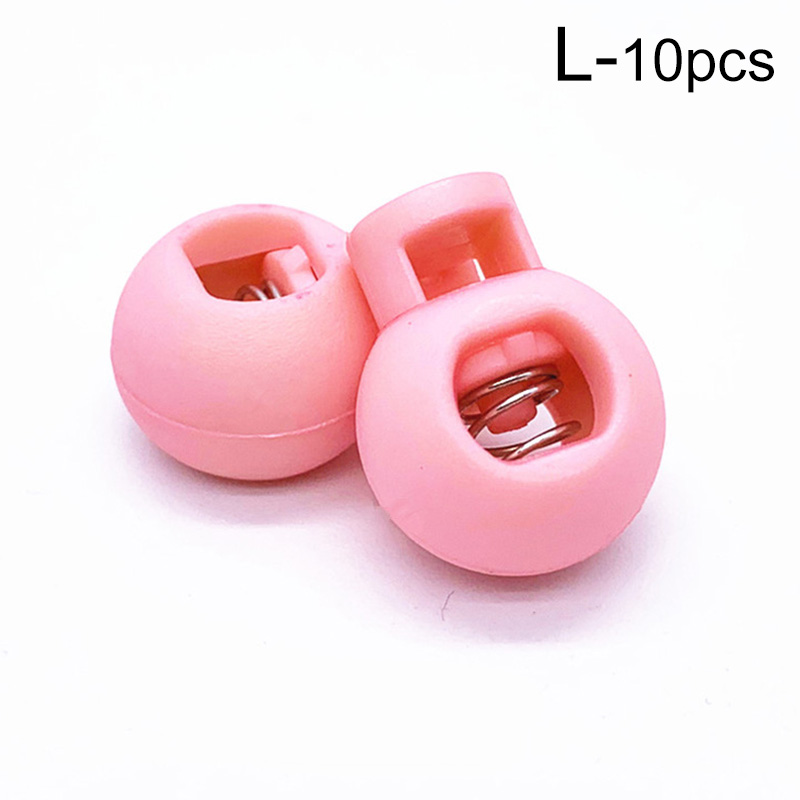 Cierre de cable de resorte de bola redonda de plástico, Clip de tope de cordón ajustable de Color sólido para ropa deportiva, accesorios de ropa DIY, 10 piezas: L