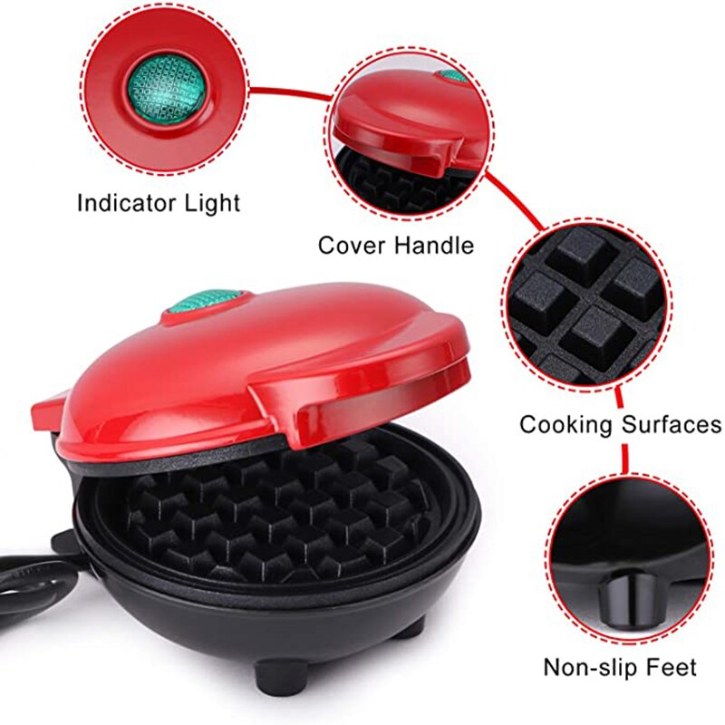 Mini molde para gofres, máquina de gofres eléctrica para hacer Waffles, horno de masa semiesférica, máquina de gofres para desayuno, huevos, pasteles, Pan, Eggette