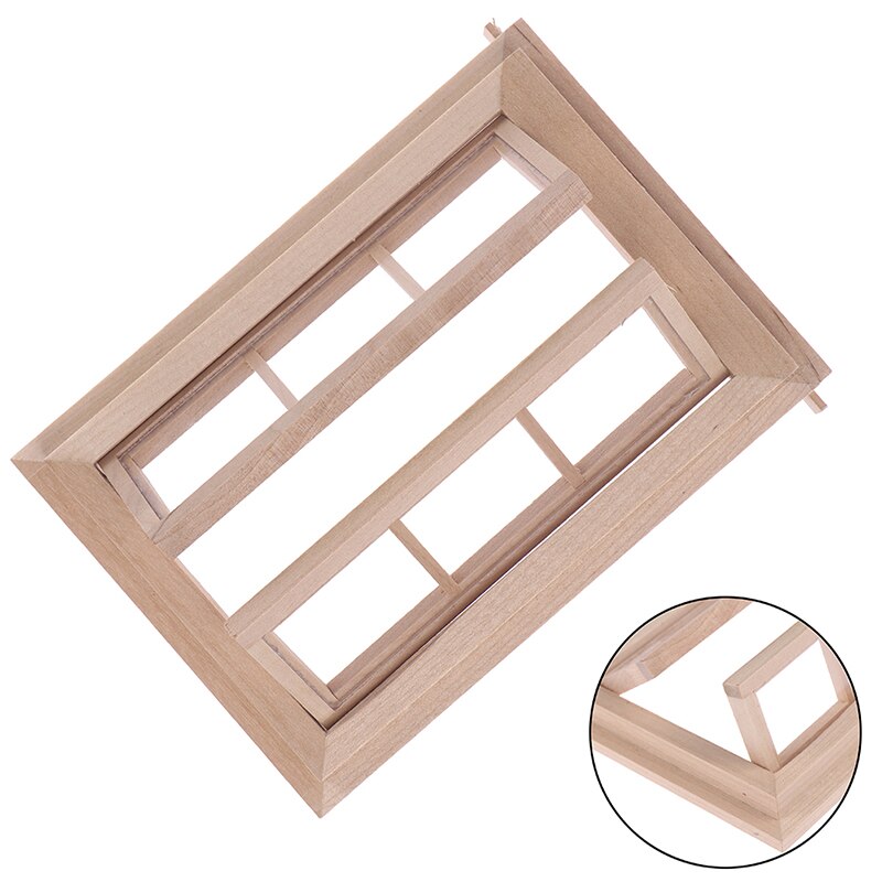 1Pcs 1:12 FAI DA TE In Legno per Porte E Finestre di Casa di Bambola Accessori Giochi Di Imitazione Giocattolo Per I Bambini Mobili Casa di Bambola di Simulazione Miniature: 9.2x13.5cm