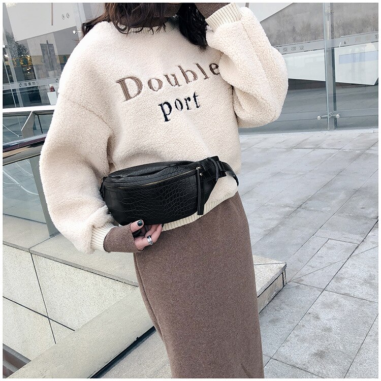 Stenen korrel eenvoudige heuptas multifunctionele borsttas damestas