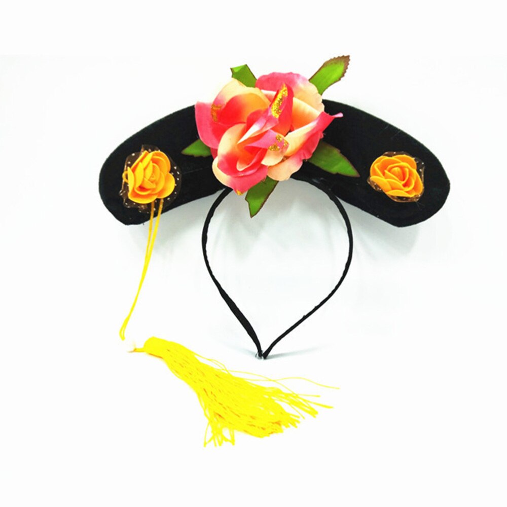 1pc Traditional Qing Dynasty Princess Hat Royal Crown Cap Performance Prop for Kids Adults: Default Title