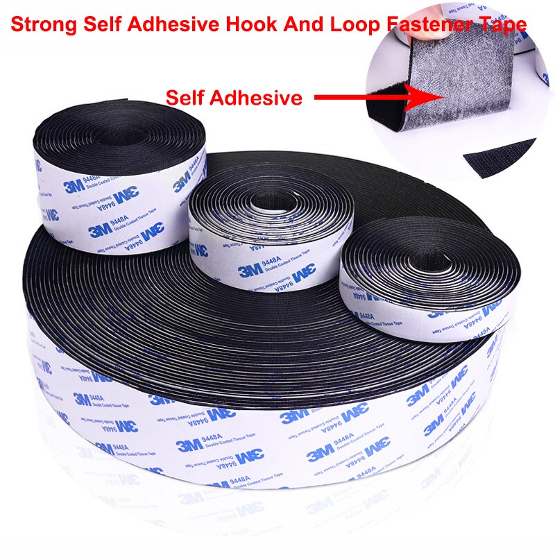 1Meter/Pairs Strong Self adhesive Hook and Loop Fastener Tape nylon sticker velcros adhesive with Glue for DIY 20/25/30/38/50mm
