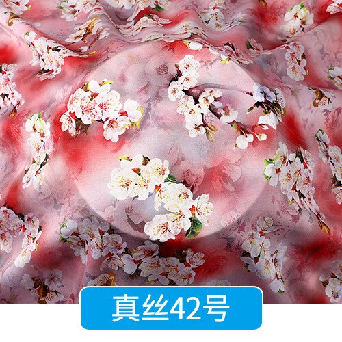 Chinese Zijde Stof Door De Meter Pure Zijde Katoen Hoogwaardige Voor Jurk Bloemen Rok Cheongsam Flower Gedrukt Zachte brocade Naaien: Silk 42