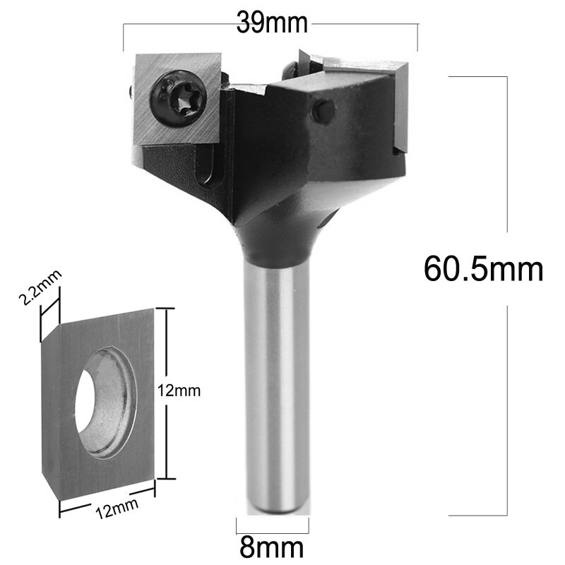 65mm X 10mm CNC Spoilboard Surface Planing Router Bit – 12.7mm 1/2 Shank, Carbide, Milling Tools