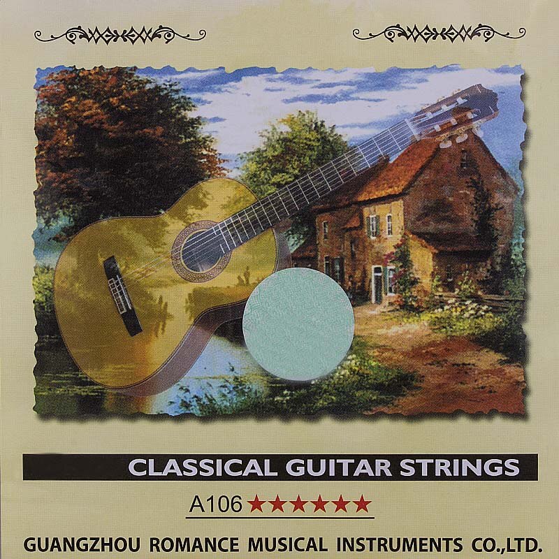 Classical Guitar Strings Set 6-string Classic Guitar Clear Nylon Strings Silver Plated Copper Alloy Wound - Alice A106: Yellow