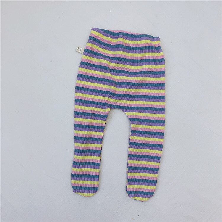 Bebê meninas listrado collants algodão crianças meia bebê menino listrado calças crianças: 9 m
