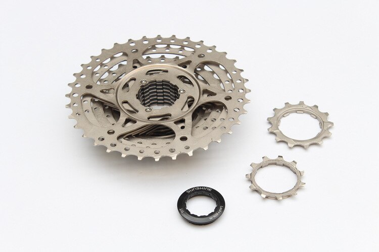 SUNSHINE 10 Speed MTB Mountainbike Cassette Vrijloop 11-36T Sliver Fiets Achter Hub Vliegwiel Chainwheel Compatibel Shi -mano