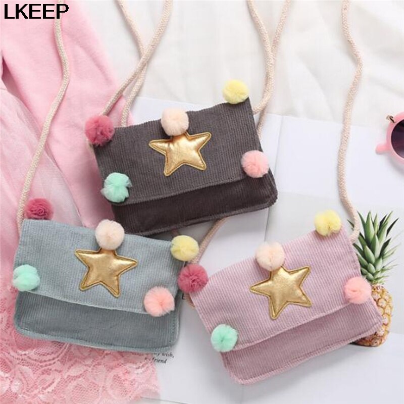 Barn star ball bag messenger poser diagonal veske mynt vesker søt dekorasjon
