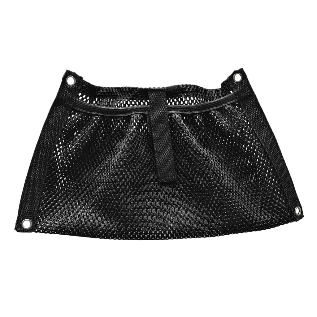 Premium Black Nylon Boat Kayak Canoe Storage Mesh Side Pouch Bag Gear Holder With Stainless Steel Bolt Screws and Washers