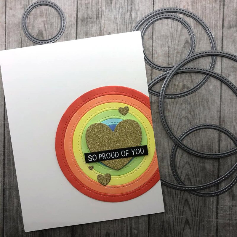 Stripes Frame Stacked Circles Letter Board Slim Die Cuts Metal Cutting Dies for DIY Scrapbooking Cards Crafts Dies 06