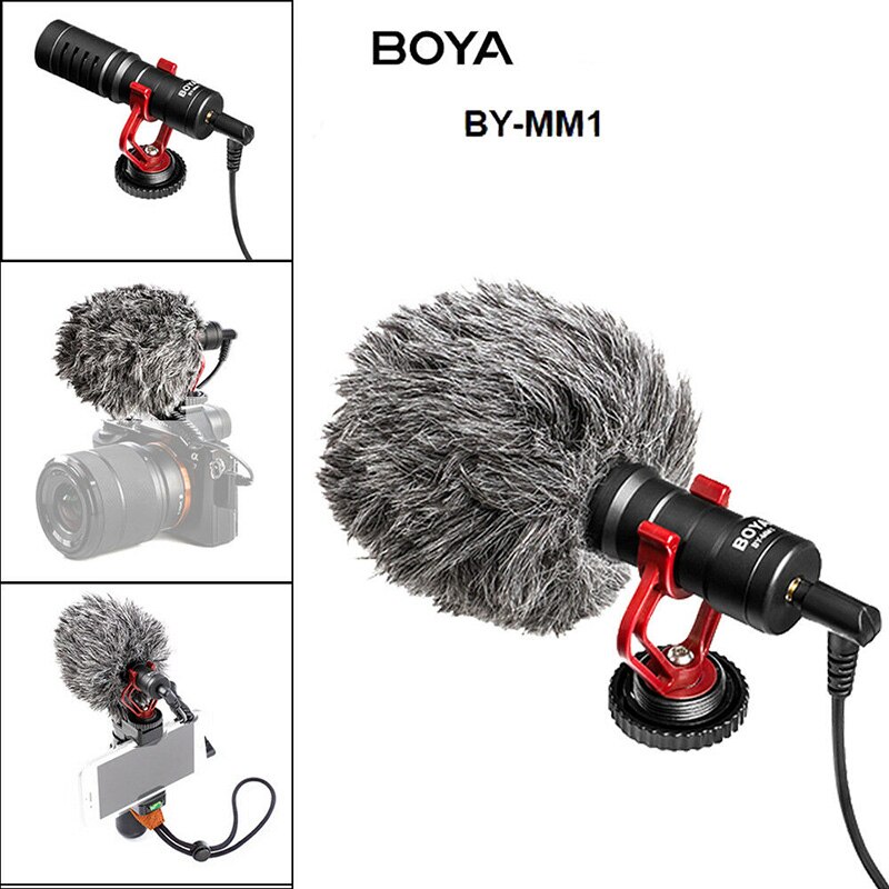 Boya BY-M1 M1DM BY-MM1 + Dual Omni-Directionele Lavalier Microfoon Korte Gun Mic Voor Iphone Smartphones Camera Dslr canon Nikon: BOYA BY-MM1