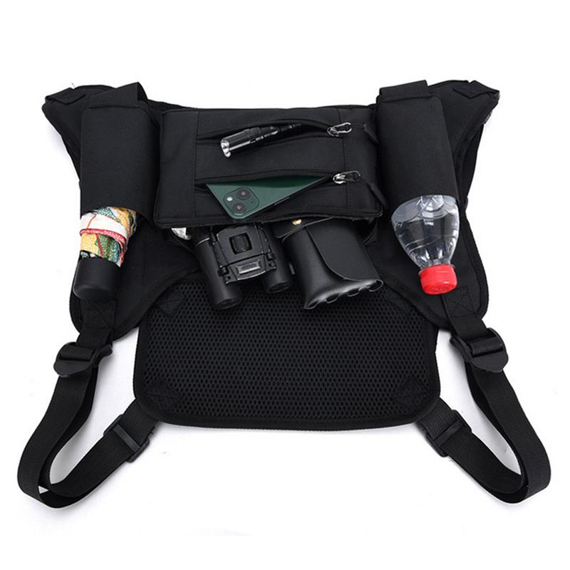 Laufbrust packung für Männer Multi-Pocket-Aufbewahrung tasche Westentasche Brust packung Outdoor-Trainings weste mit Wasser flaschen tasche für den Sport