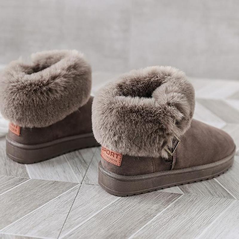 Süße Kurzen Schnee Stiefel Natürliche Winter Stiefeletten Frauen Winter Schuhe Runde Kappe Reißverschluss Zapatos De Mujer Winter Schuhe Frauen