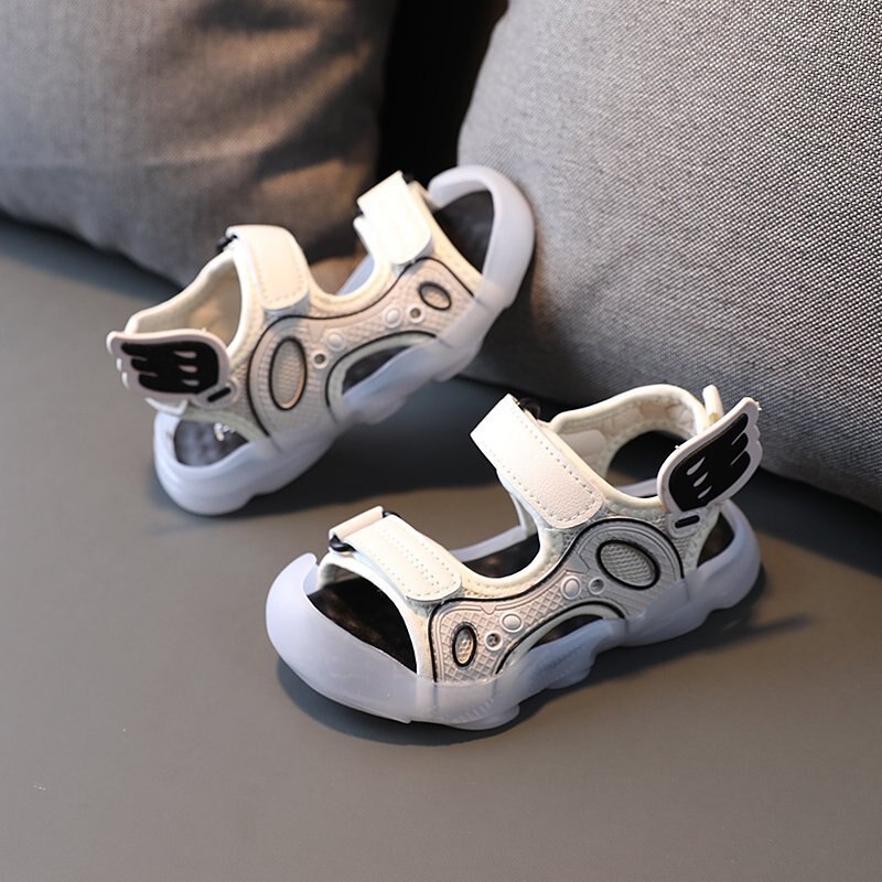 Sandales d'été pour enfants, chaussures de plage respirantes et en cuir microfibre pour garçons,