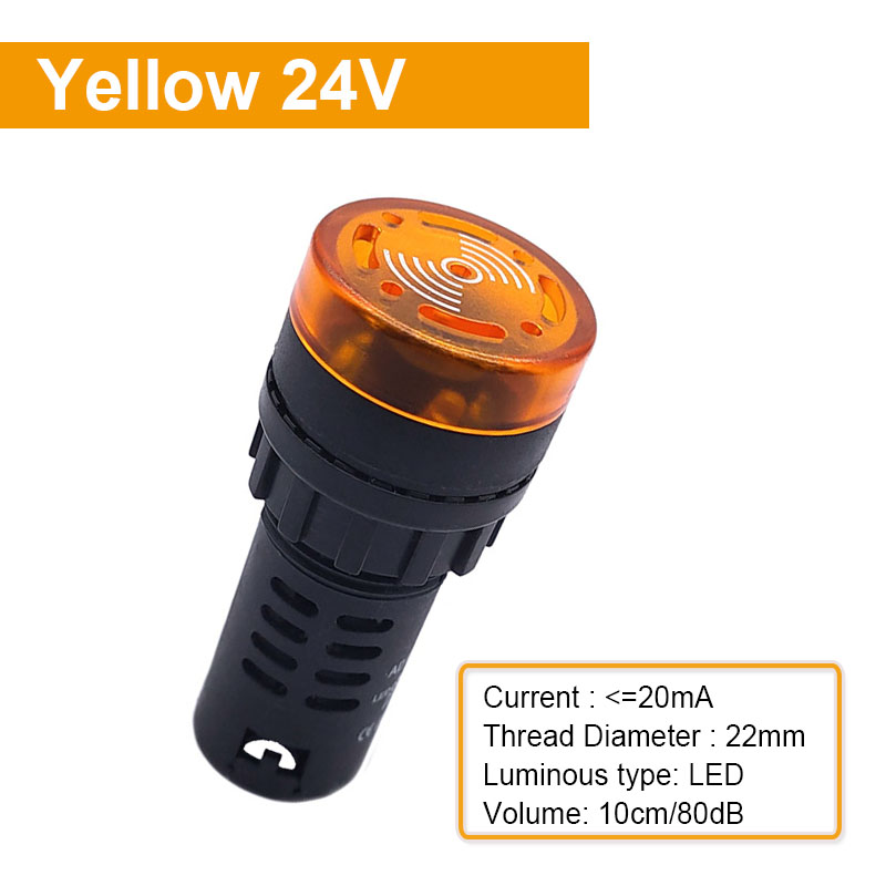 1 Uds AD16-22SM zumbador sonido intermitente luz LED intermitente indicador AC/DC alarma 12V 24V 110V 220V lámpara: Grey